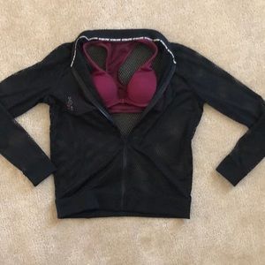 PINK Cool and comfy Plunge BRA & VS mesh sweated